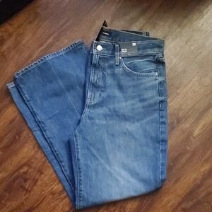 Express Women's Blue Wide Leg High Rise Jeans